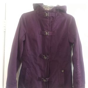 Fox Riders Co - Purple Hooded, Zip/Toggle Closure Winter Coat - Women's …